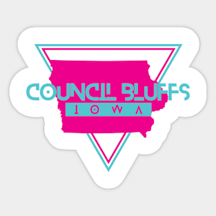 Council Bluffs Iowa Retro Vintage Triangle IA Sticker